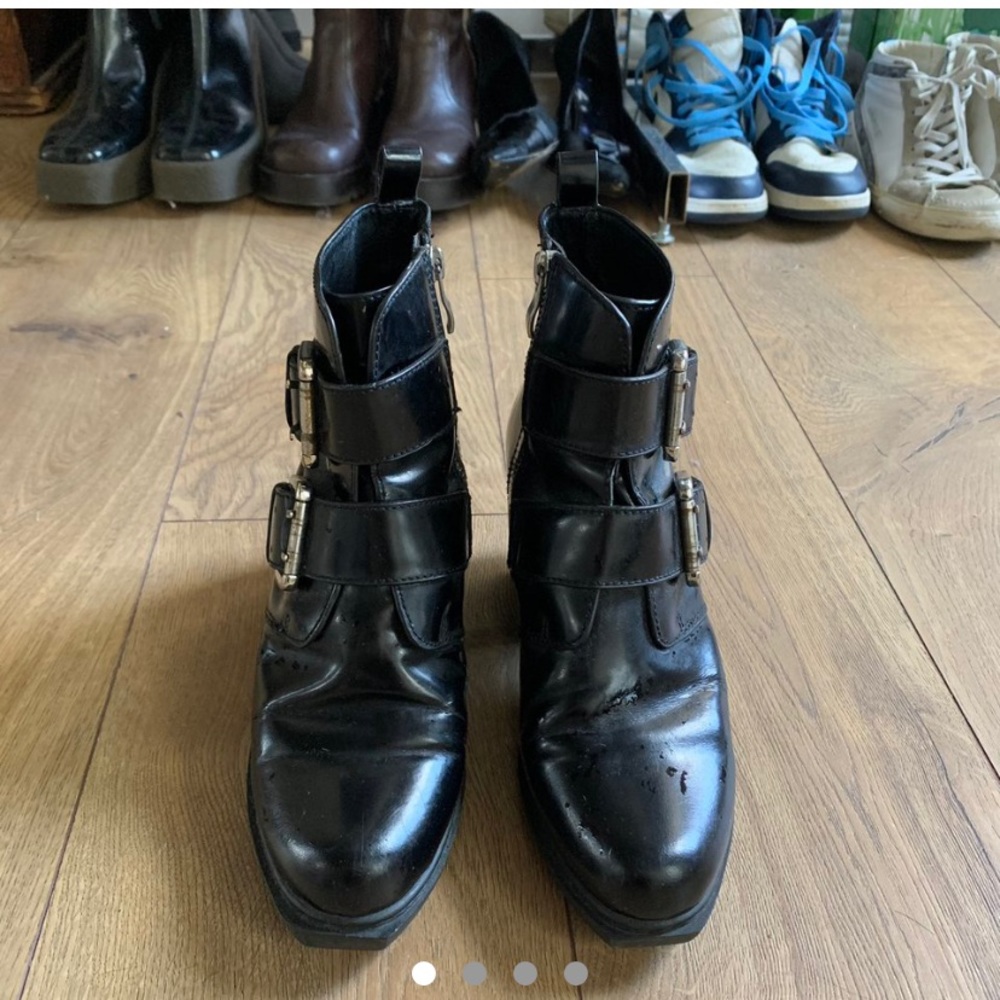 Opening Ceremony black patent leather booties